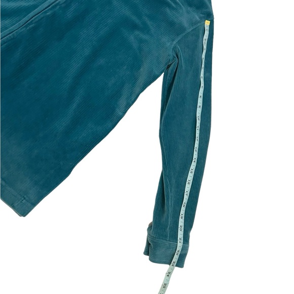 Charter Club Vintage Y2K Teal Blue Velour Ribbed Zip Up Jacket, Size Small - Picture 7 of 11